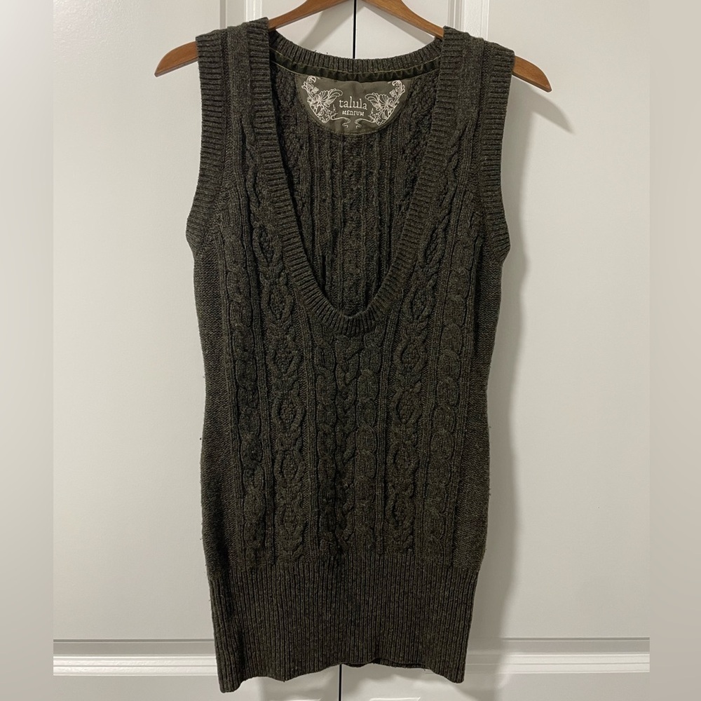 TALULA- size medium deep V lambs wool tunic vest